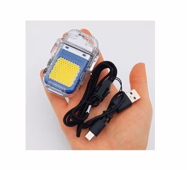 گجت فندک پلاسمایی برقی و شارژی ضد آب چراغ قوه دار