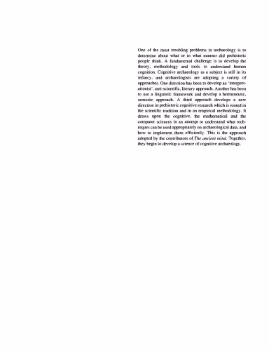 خرید و دانلود نسخه کامل کتاب The Ancient Mind: Elements of Cognitive Archaeology (New Directions in Archaeology)