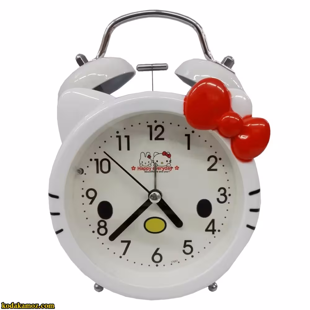 ساعت فلزی زنگ دار کیتی سفید