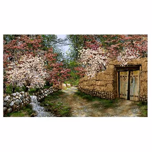 طرح منظره کوچه باغ بهاری کد 23293