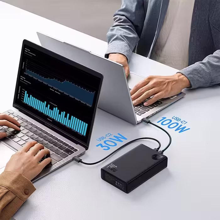 پاوربانک بیسوس مدل Adaman PD 140W Fast Charging ظرفیت 24000 میلی آمپر ساعت