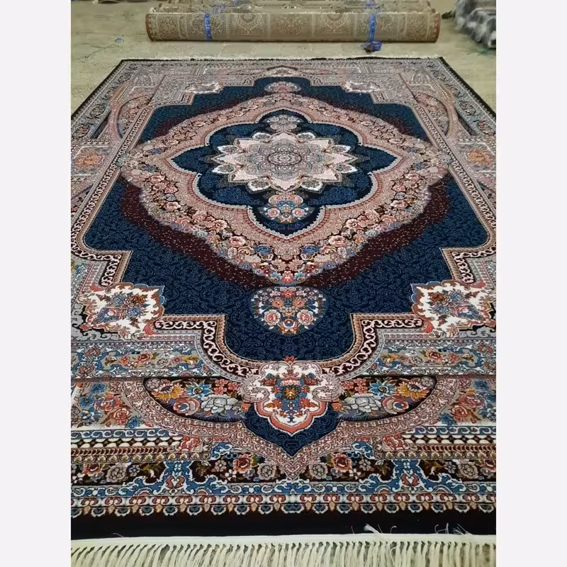 فرش ماشینی 500شانه کاشان 12متری ورژن نقشه باغ معلق