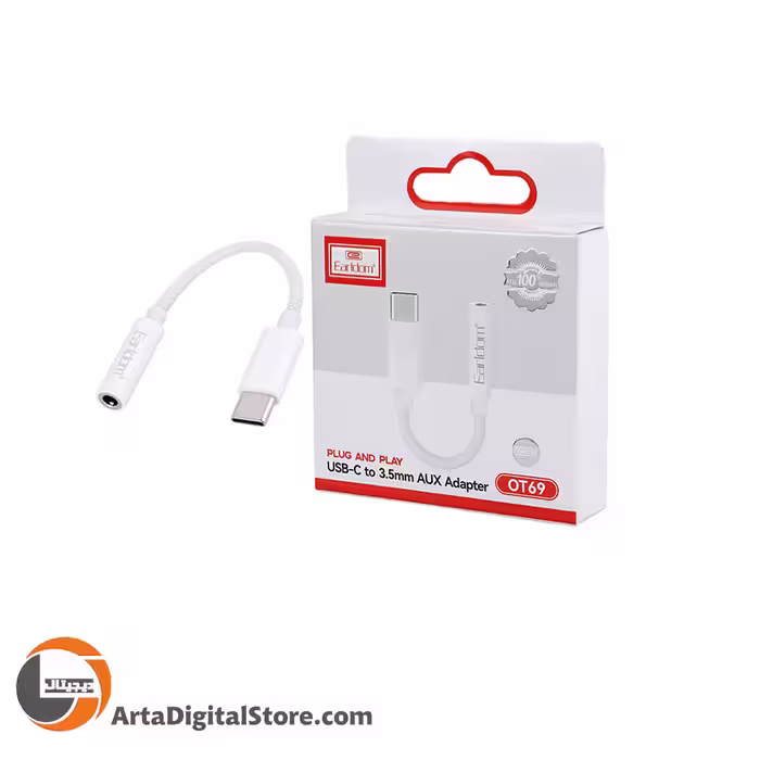 تبدیل AUX to Type-C Cable Earldom ET-OT69 12CM White