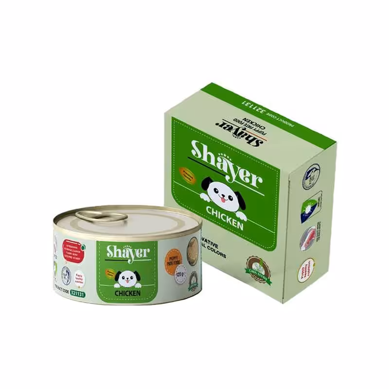 کنسرو پته سگ پاپی شایر طعم مرغ 120 گرمی