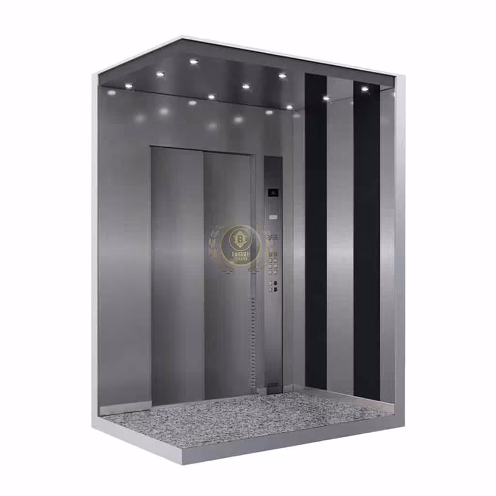کابین آسانسور استیل نقره ای کد 10205