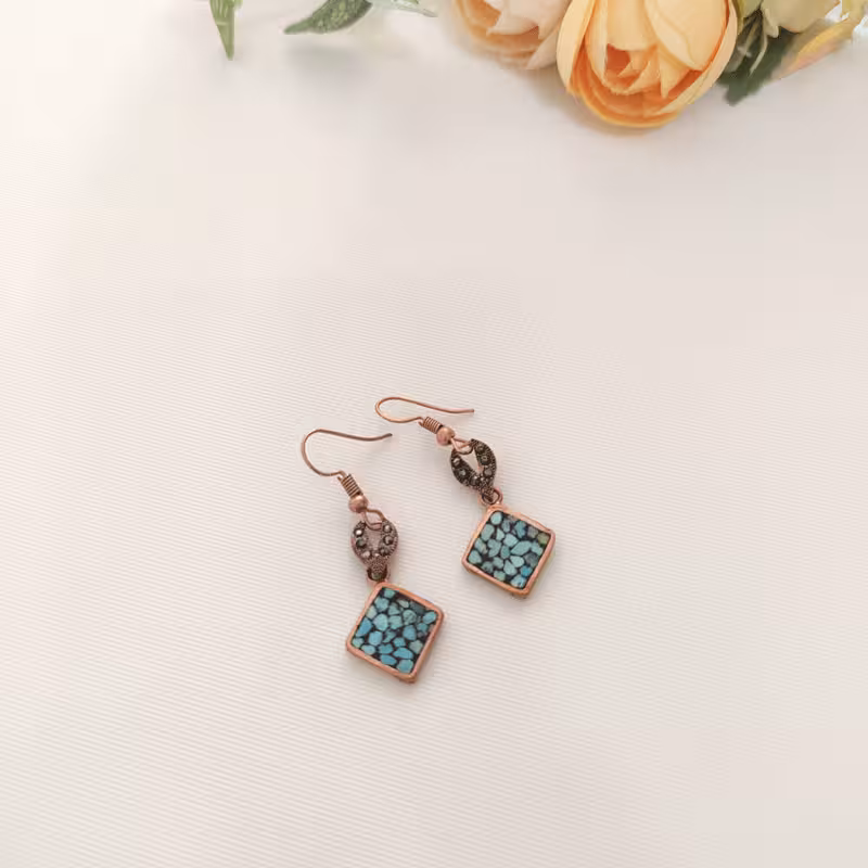 گوشواره مس و فیروزه آتری