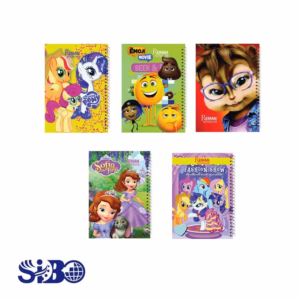 دفتر50 برگ نقاشی سیمی جلد طلقی مدل دخترانه فانتزی