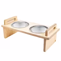 ظرف آب و غذا سگ و گربه نیناپت مدل کامپلای وود پانزی سایز Ninapet Pet Bowls With Stand L 4