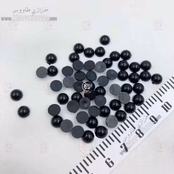 مروارید لپه ای سایز 6 ( مشکی ) 25 گرمی