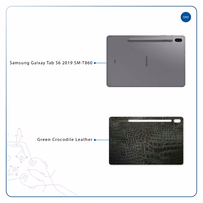 برچسب پوششی ماهوت مدل Green-Crocodile-Leather مناسب برای تبلت سامسونگ Galaxy Tab S6 2019 SM-T860