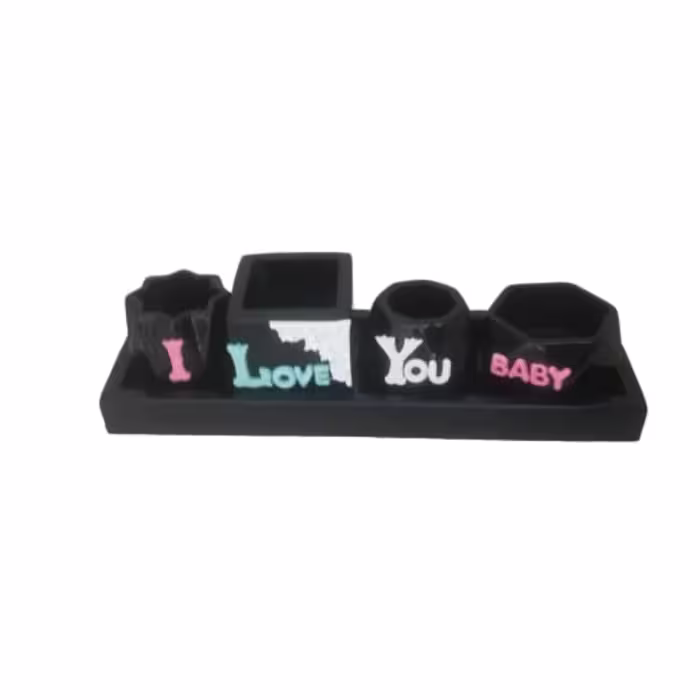 گلدان دکوری مدل I love you baby مجموعه 5 عددی