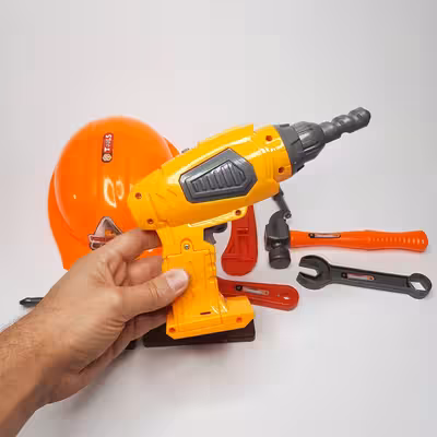 ست اسباب بازی ابزار مدل دریل و کلاه کد 76