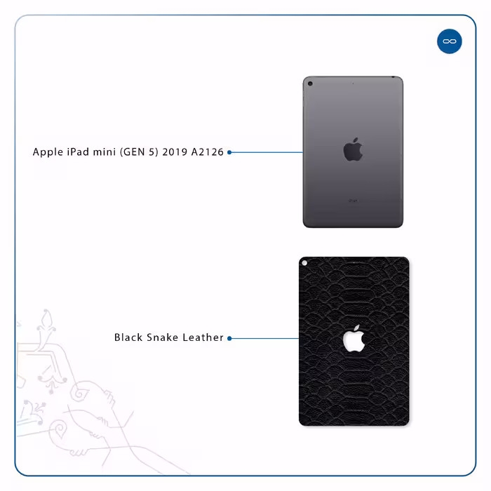 برچسب پوششی ماهوت مدل Black-Snake-Leather مناسب برای تبلت اپل iPad mini (GEN 5) 2019 A2126