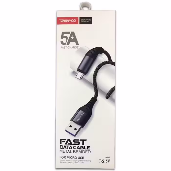 کابل تبدیل USB به MicroUSB ترانیو مدل T-S15V طول 1 متر