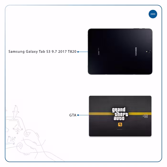 برچسب پوششی ماهوت مدل Gta-Game مناسب برای تبلت سامسونگ Galaxy Tab S3 9.7 2017 T820