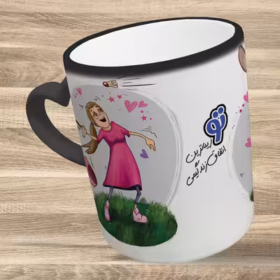 ماگ حرارتی مدل دسته قلبی طرح عاشقانه کد 193