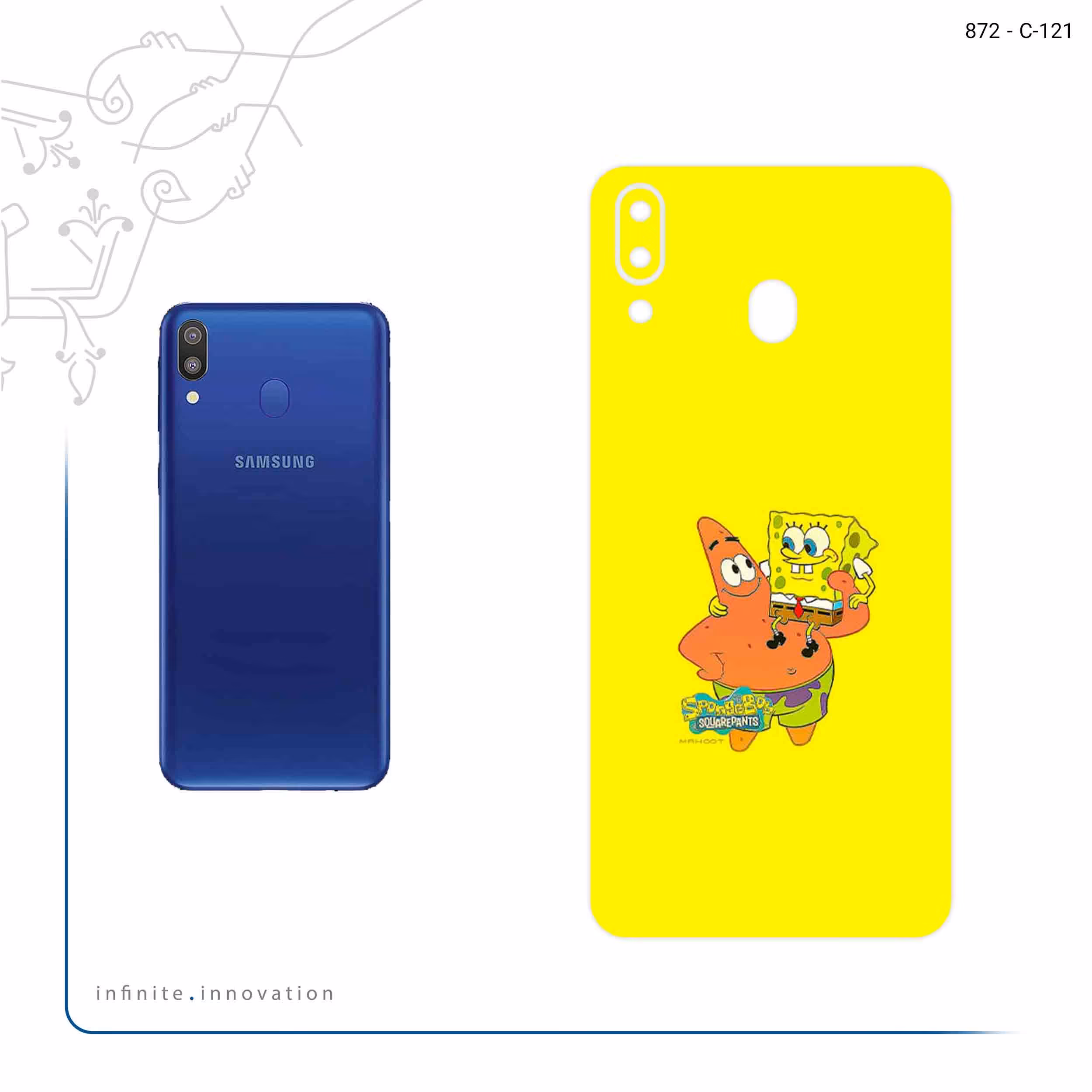برچسب پوششی ماهوت مدل SpongeBob SquarePants مناسب برای گوشی موبایل سامسونگ Galaxy M20