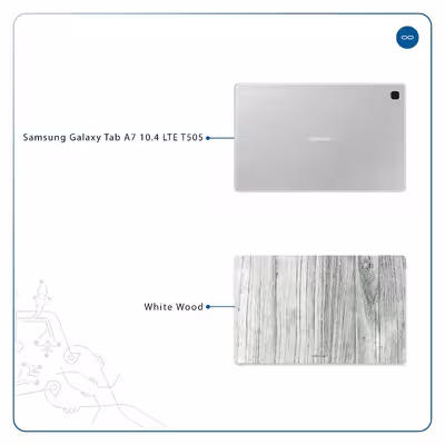 برچسب پوششی ماهوت مدل White Wood مناسب برای تبلت سامسونگ Galaxy Tab A7 10.4 LTE 2020 T505
