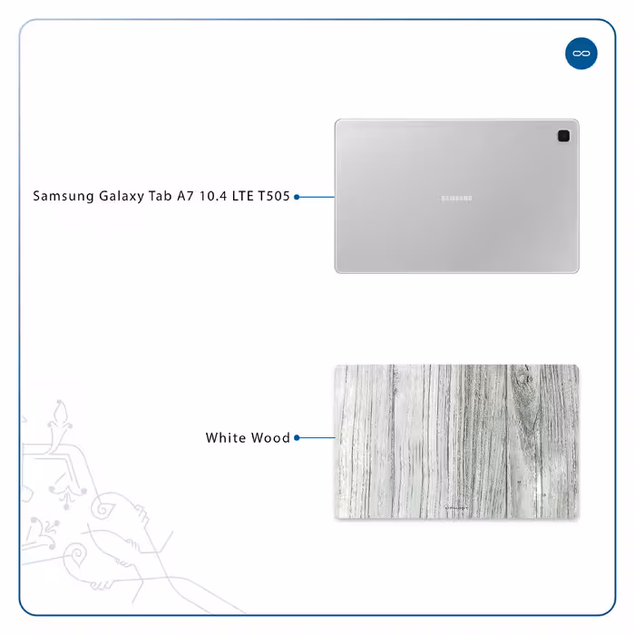 برچسب پوششی ماهوت مدل White Wood مناسب برای تبلت سامسونگ Galaxy Tab A7 10.4 LTE 2020 T505