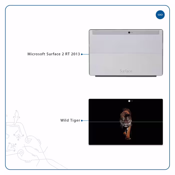 برچسب پوششی ماهوت مدل Wild Tiger مناسب برای تبلت مایکروسافت Surface 2 RT 2013