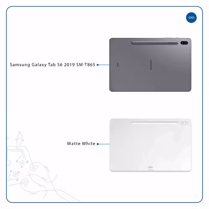 برچسب پوششی ماهوت مدل Matte-White مناسب برای تبلت سامسونگ Galaxy Tab S6 2019 SM-T865