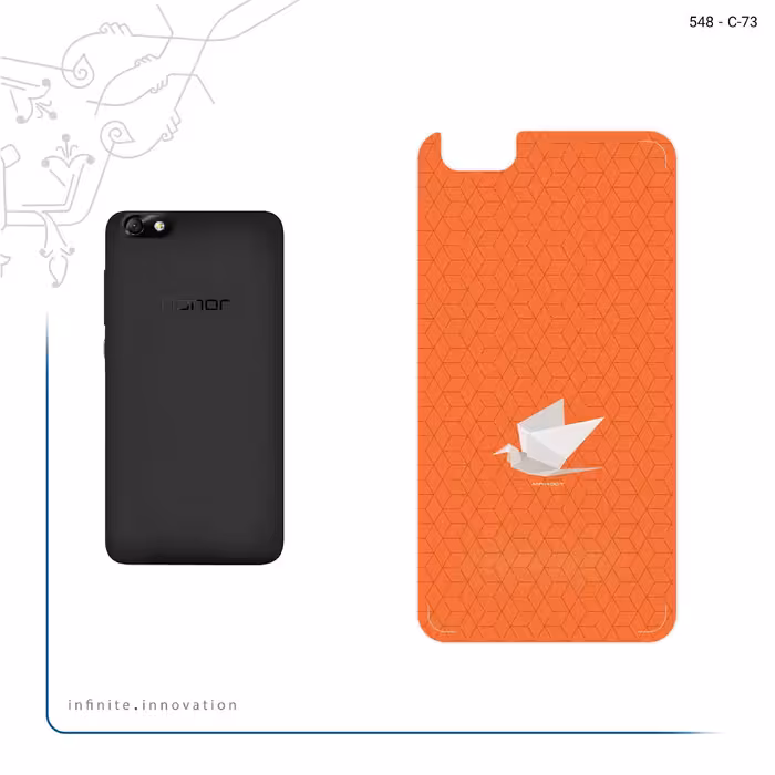 برچسب پوششی ماهوت مدل Minimalist origami bird مناسب برای گوشی موبایل آنر 4X