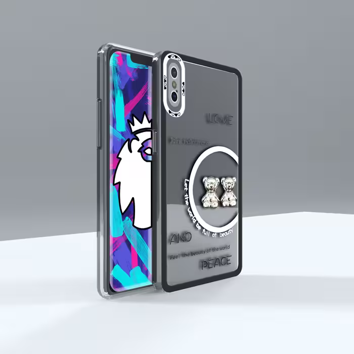کاور لاین کینگ مدل دو خرسLOVE مناسب برای گوشی موبایل اپل iPhone X/Xs