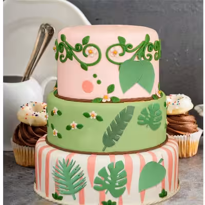 ابزار تزیین فوندانت نگین مدل برگ استوایی