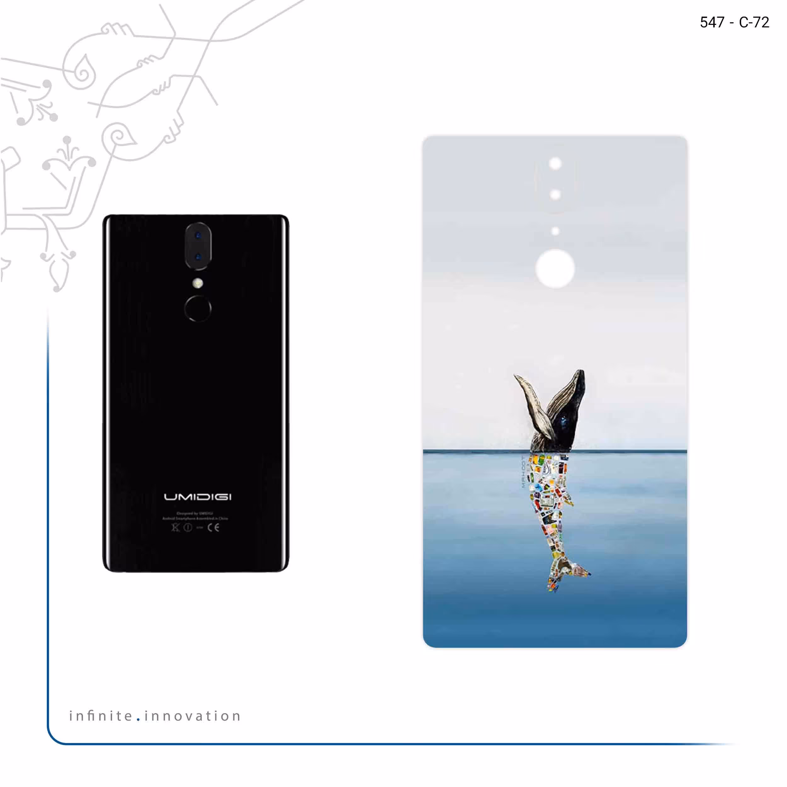 برچسب پوششی ماهوت مدل Collage of Sea Trash مناسب برای گوشی موبایل یومی Crystal