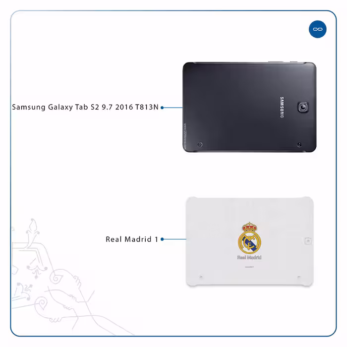 برچسب پوششی ماهوت مدل Real-Madrid مناسب برای تبلت سامسونگ Galaxy Tab S2 9.7 2016 T813N