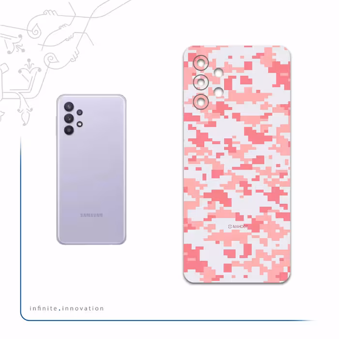 برچسب پوششی ماهوت مدل Army-Pink-pixel مناسب برای گوشی موبایل سامسونگ Galaxy A32 4G