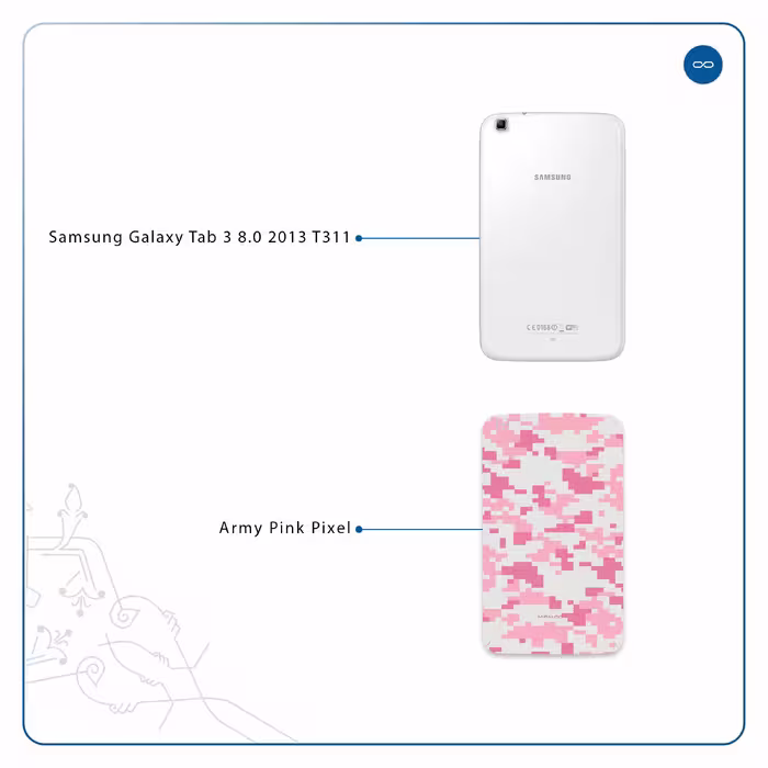 برچسب پوششی ماهوت مدل Army-Pink-pixel مناسب برای تبلت سامسونگ Galaxy Tab 3 8.0 2013 T311