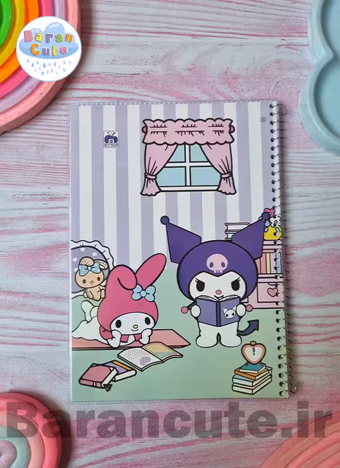 دفتر 60 برگ سیمی جلد شده حاشیه دار نهال طرح کورومی و ملودی