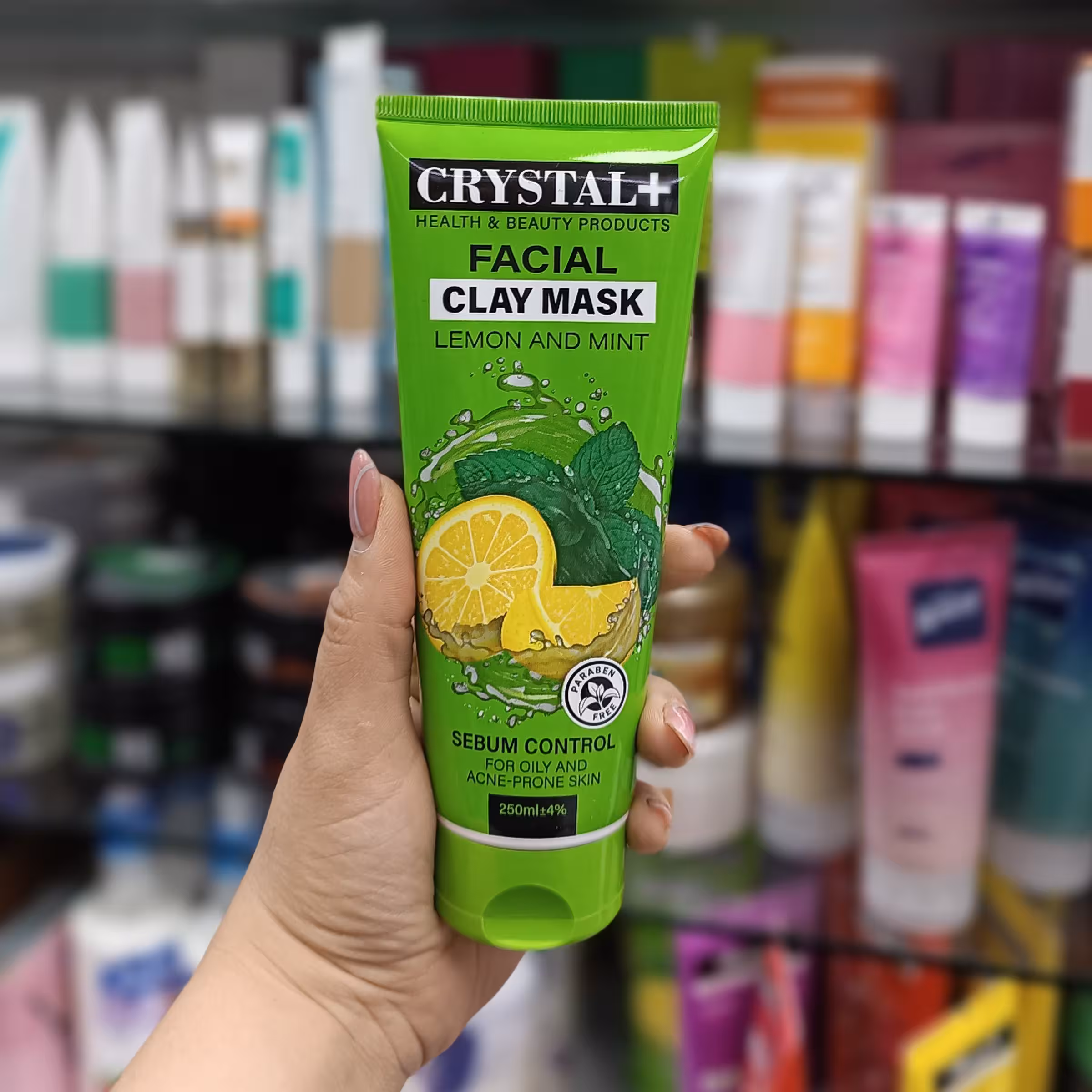 ماسک خاک رس کریستال حاوی عصاره نعنا و لیمو ترش