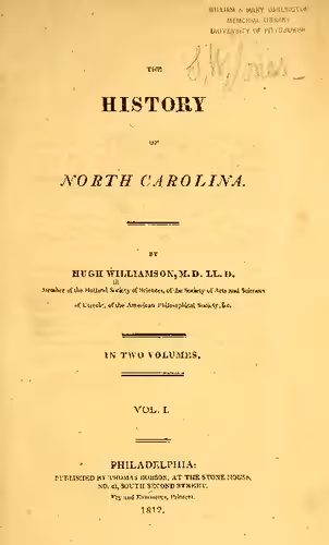 خرید و دانلود نسخه کامل کتاب The History of North Carolina