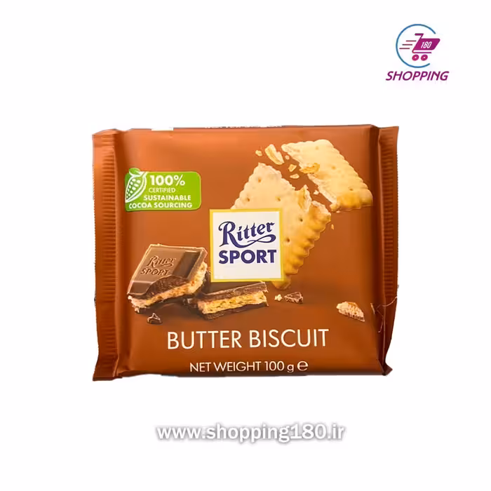 شکلات ریتر اسپرت مغز بیسکوییت 100 گرم