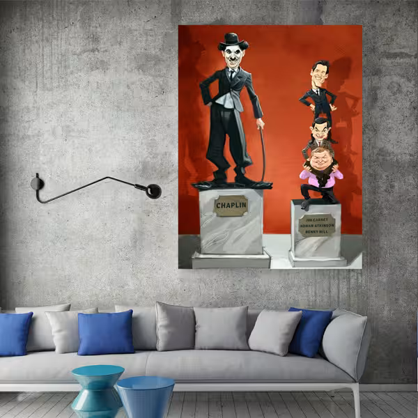تابلو شاسی طرح چارلی چاپلین مدل TSH659 | دنیای قاب