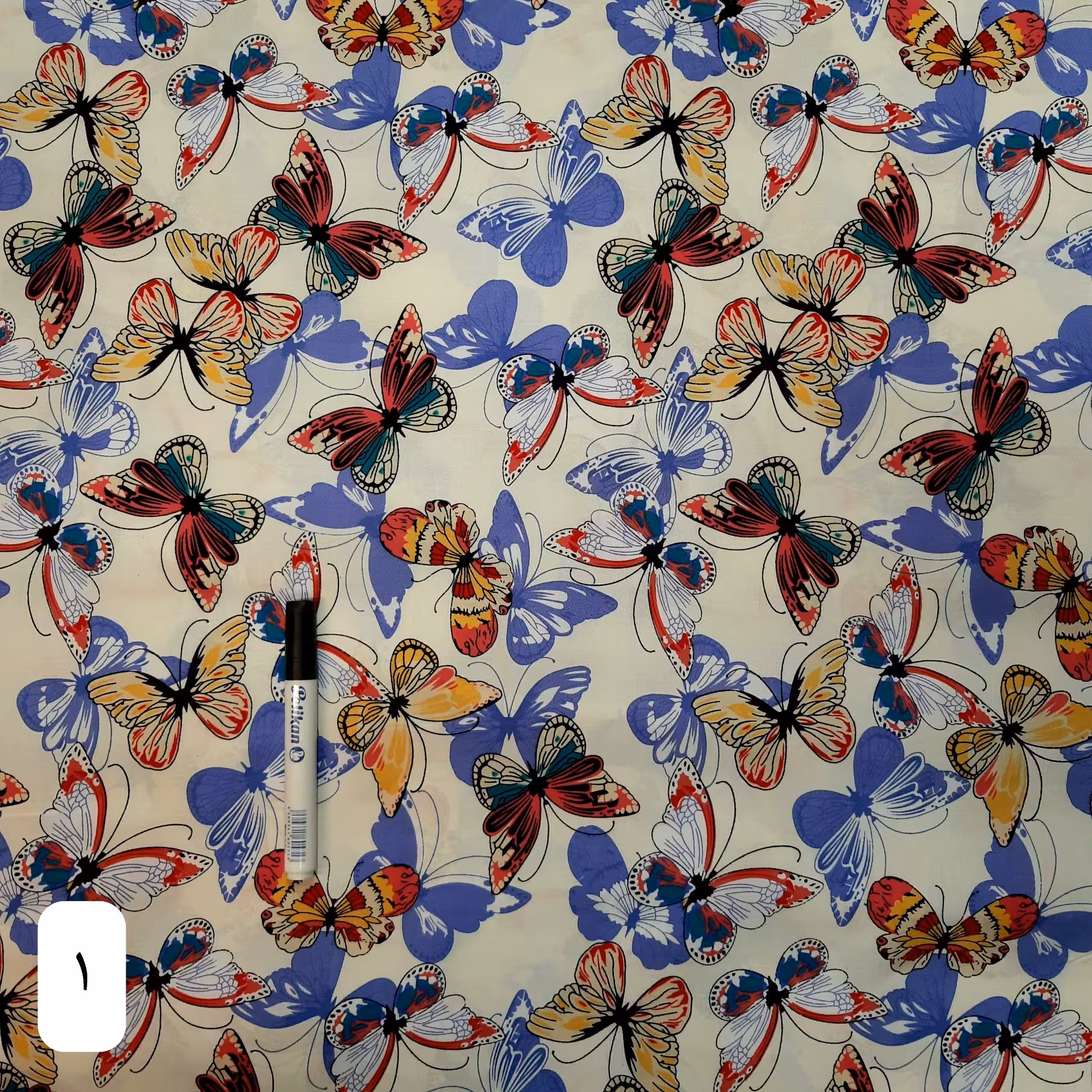 پارچه نخی خارجی طرح (پروانه) 