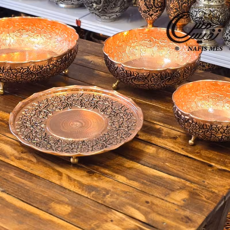 ست پذیرایی مسی سه پایه کوتاه 4 پارچه رهام