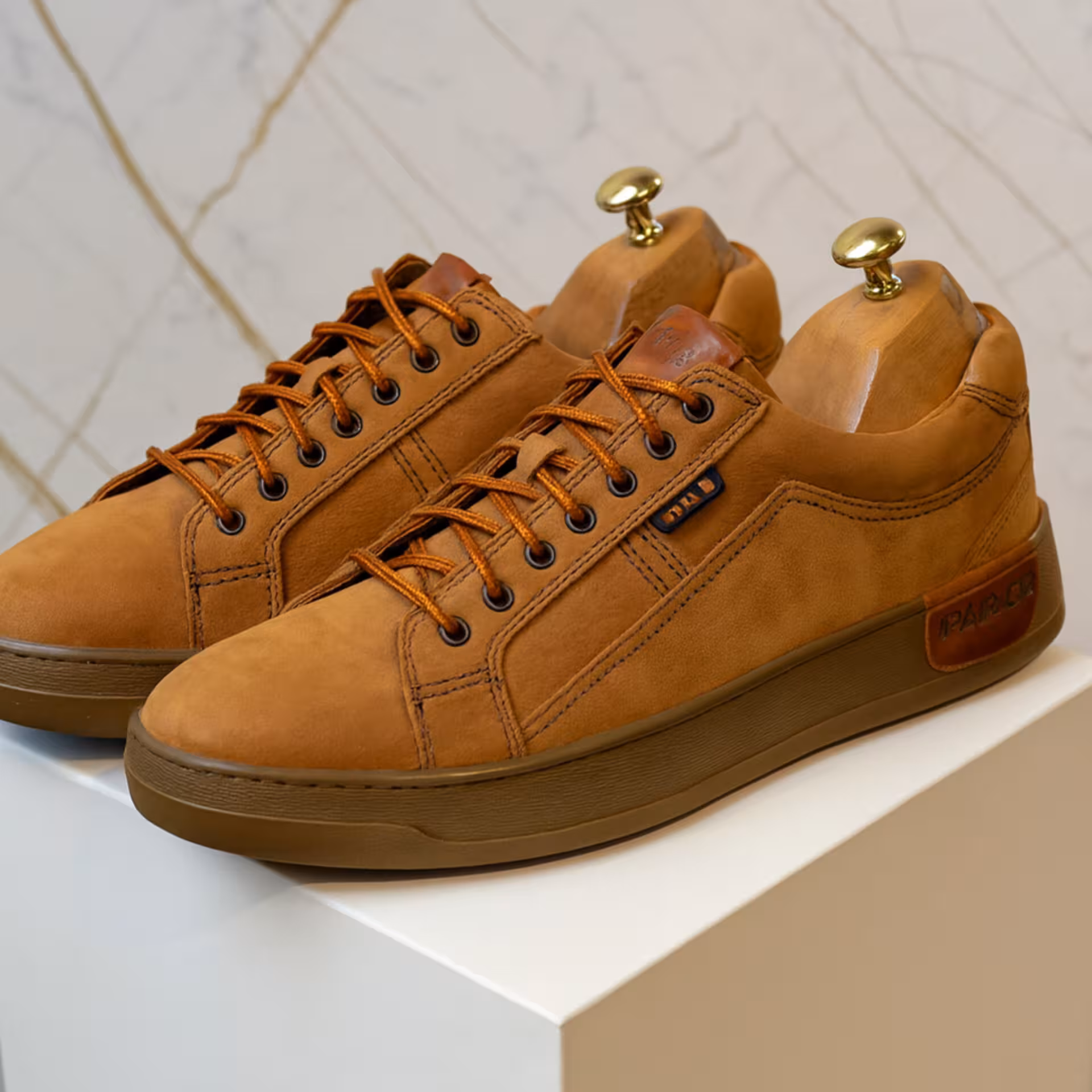 کفش چرم مردانه ونس کد VN047TN رنگ عسلی