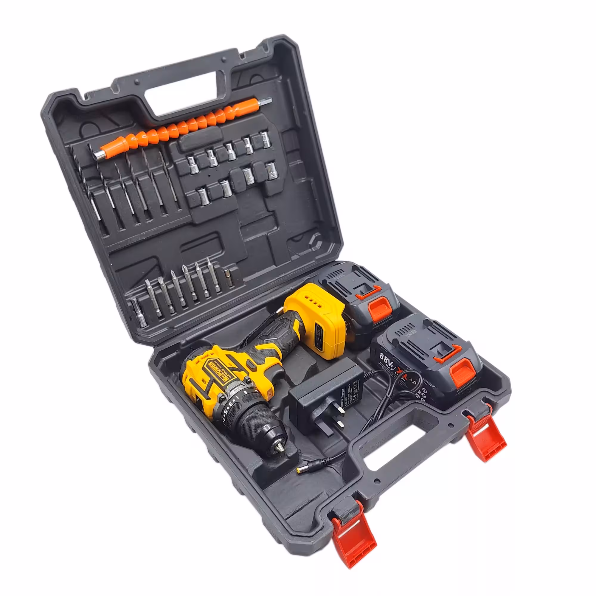 مجموعه 28 عددی دریل پیچ گوشتی شارژی براشلس صنعتی نیو پاور مدل 88VF