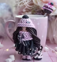 ماگ دخترونه خمیری برجسته