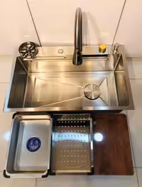 سینک ظرفشویی آبشاری استیل مات لانه زنبوری HUADIAO