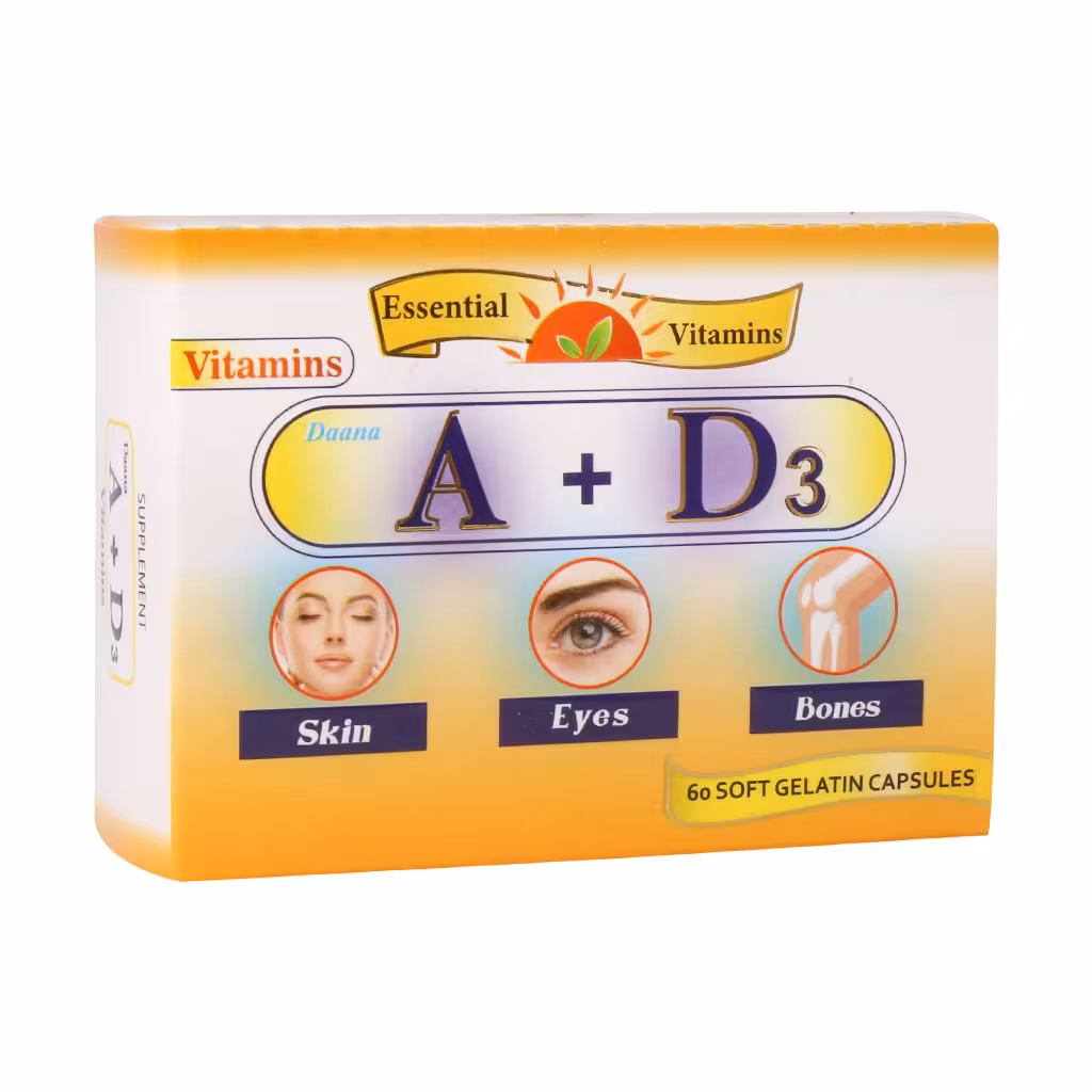سافت ژل ویتامین A و D3 دانا 60 عددDana Vitamins A And D3 60 Soft Gelatins