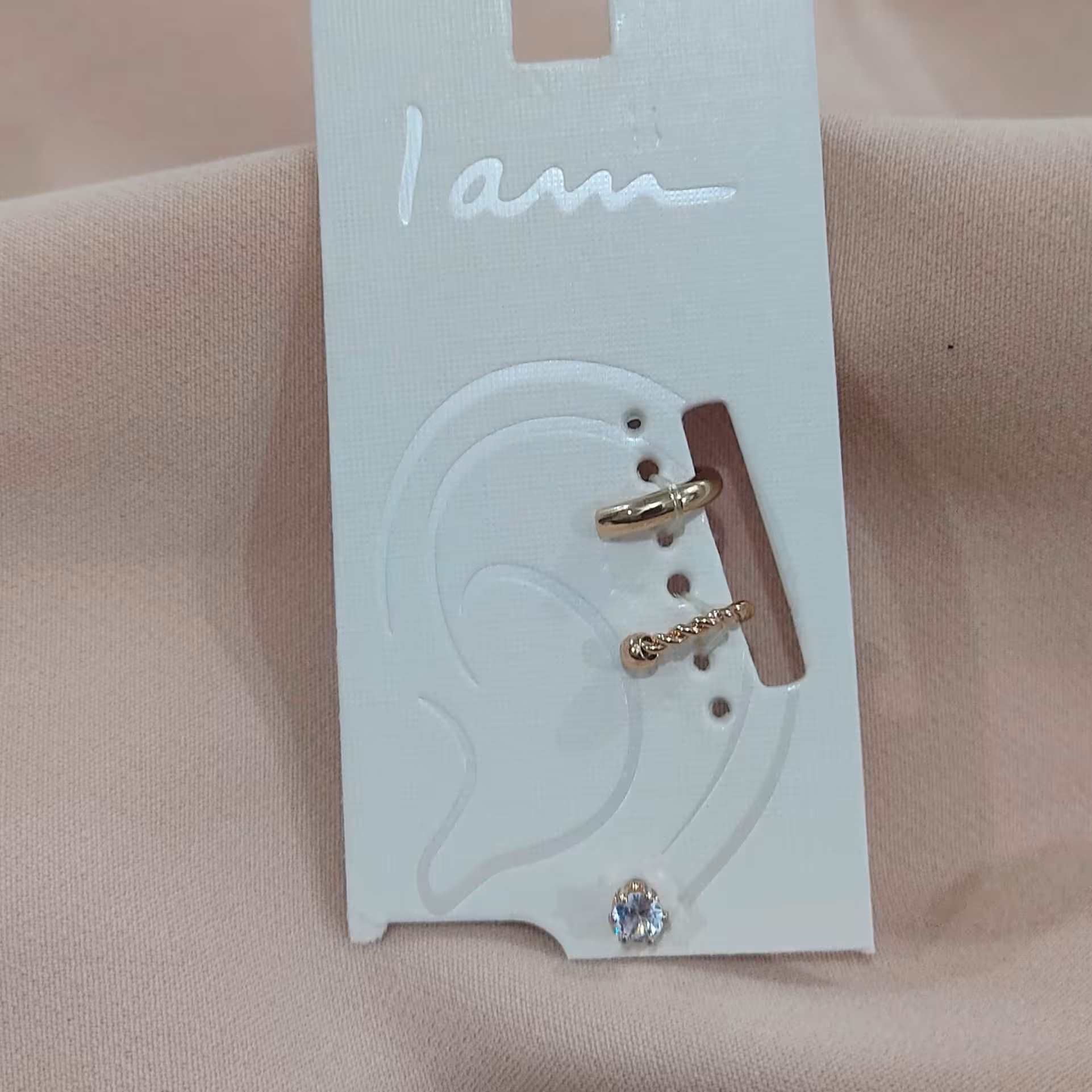 گوشواره نگینی تک و ایرکاف دو تایی 