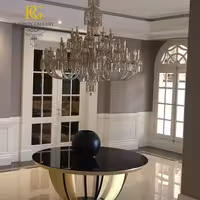 لوستر باکارات شیشه ای کرومی طبقاتی (32 شاخه)