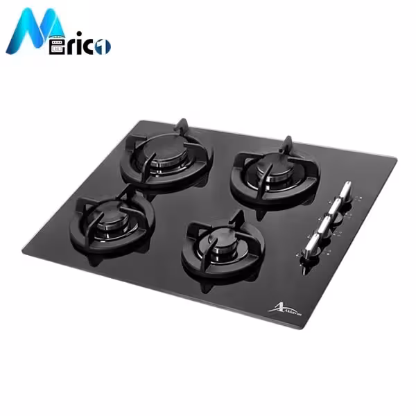 گاز رومیزی اخوان کد G38 چهار شعله شیشه مشکی