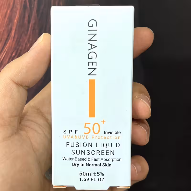 ضد آفتاب بی رنگ ژیناژن مخصوص پوست های  خشک و نرمال بر پایه آب spf50 | amazonchi