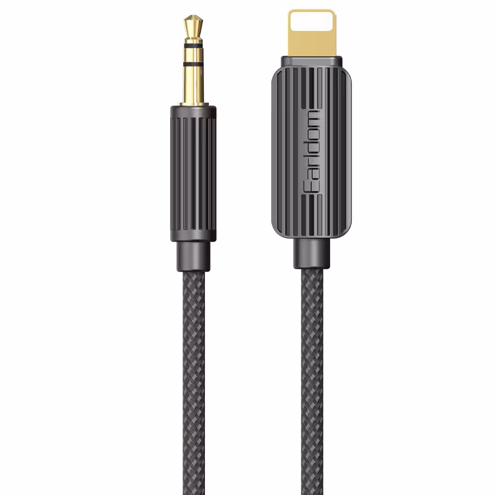 کابل تبدیل لایتنینگ به AUX ارلدام AUX68 طول 1.2 متر