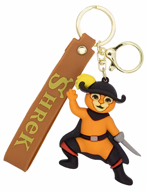 جاکلیدی سیلیکونی فانتزی طرح شرک گربه چکمه‌پوش